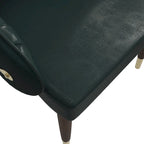 Chaise de salle à manger en cuir avec dossier ondulé et accents dorés Collection Elara