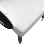 Chaise de salle à manger en cuir avec dossier ondulé et accents dorés Collection Elara
