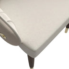Chaise de salle à manger en cuir avec dossier ondulé et accents dorés Collection Elara