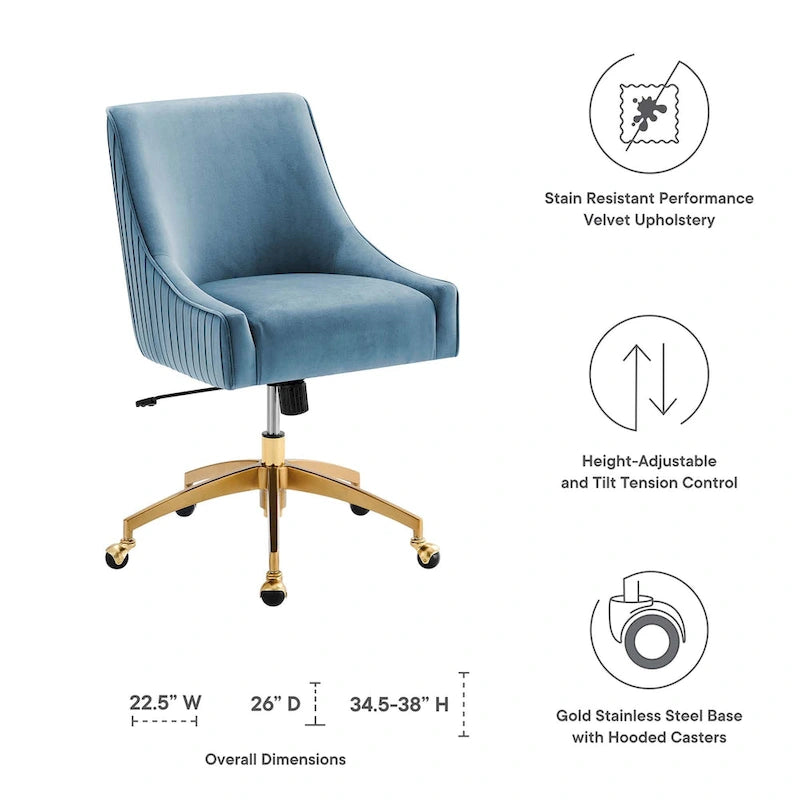 Chaise de bureau Discern Performance en velours