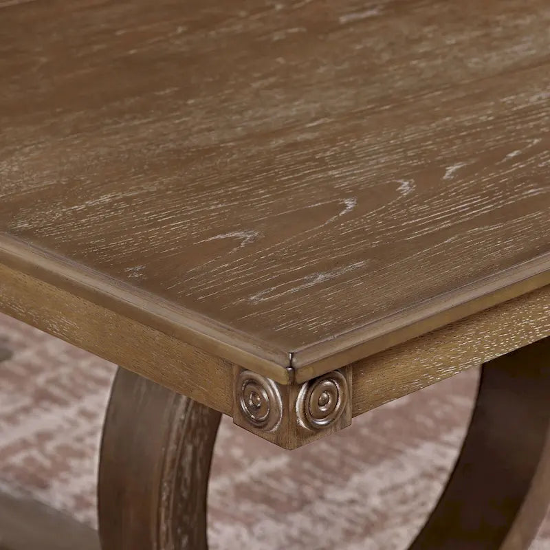 Table à manger extensible de 84 pouces, marron, de style transitionnel