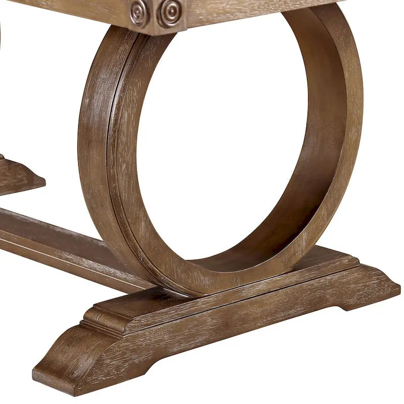 Table à manger extensible de 84 pouces, marron, de style transitionnel