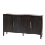 Buffet moderne à 4 portes avec pieds en bois massif, 60 po