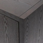 Buffet moderne à 4 portes avec pieds en bois massif, 60 po