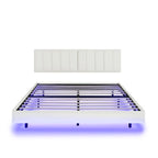 Cadre de lit flottant avec lumières LED et tête de lit murale