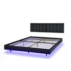 Cadre de lit flottant avec lumières LED et tête de lit murale