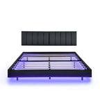 Cadre de lit flottant avec lumières LED et tête de lit murale