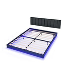 Cadre de lit flottant avec lumières LED et tête de lit murale