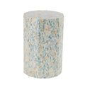 Table d'appoint ou de chevet en nacre incrustée de mosaïque faite à la main - Bleue